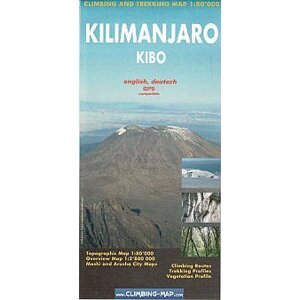 Mapa Kilimanjaro - Kibo climbing and trekking map 1:80,000