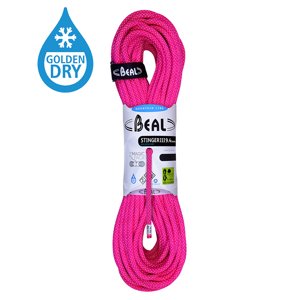 Horolezecké lano Beal Stinger III 9,4mm UNICORE GOLDEN DRY fuchsia|60m