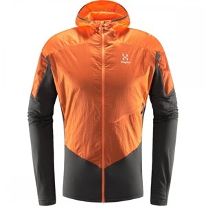 Pánská funkční mikina Haglöfs L.I.M Hybrid Hood Men Magnetite/Flame Or