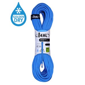Horolezecké lano Beal Joker 9,1mm UNICORE GOLDEN DRY modrá|80m