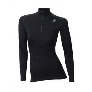 Triko s dlouhým rukávem Aclima WarmWool Mock Neck shirt Woman Jet Blac