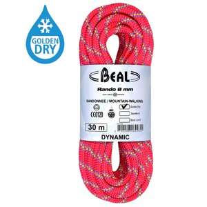 Horolezecké lano Beal Rando 8mm Golden dry růžová|30m