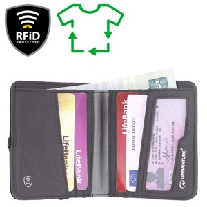 Peněženka Lifeventure RFID Compact Wallet, Recycled, Grey