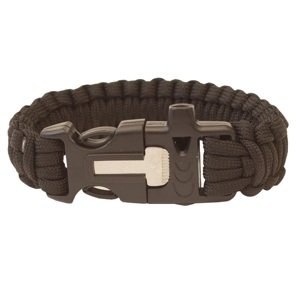 Náramek Highlander Paracord (píšťalka, křesadlo) černý