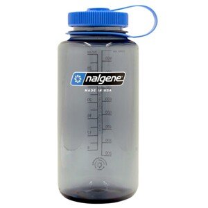 Láhev Nalgene Wide Mouth 1000 ml Sustain Grey with Blue Cap
