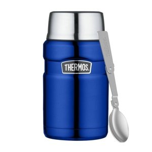 Thermos Termoska na jídlo se skládací lžící a   šálkem 710ml modrá