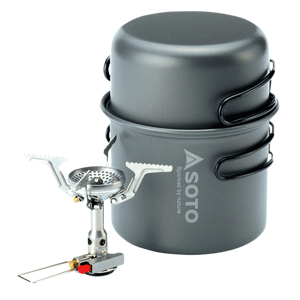 Plynový vařič Soto Amicus w/ Stealth Igniter + Cook Set Combo