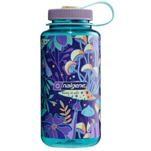 Láhev Nalgene Wide Mouth 1000 ml Blue w/Botanical Mushrooms