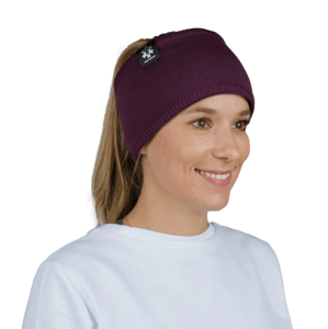 Snow Monkey Headband s fleecem plum